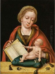 The Madonna And Child Holding A Book by Italian Unknown Master
