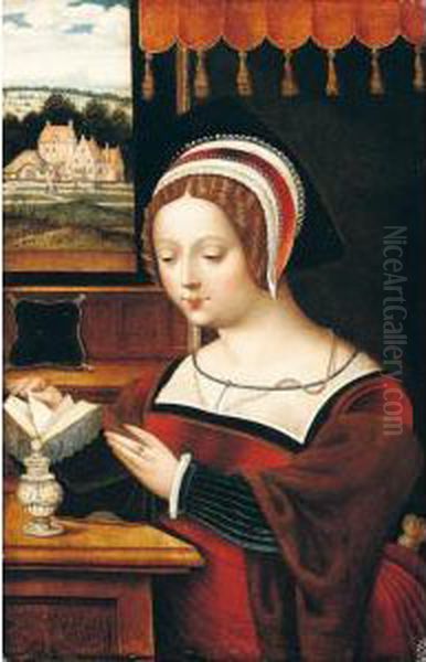 Mary Magdalene Reading, Seated Before An Open Window - view 1