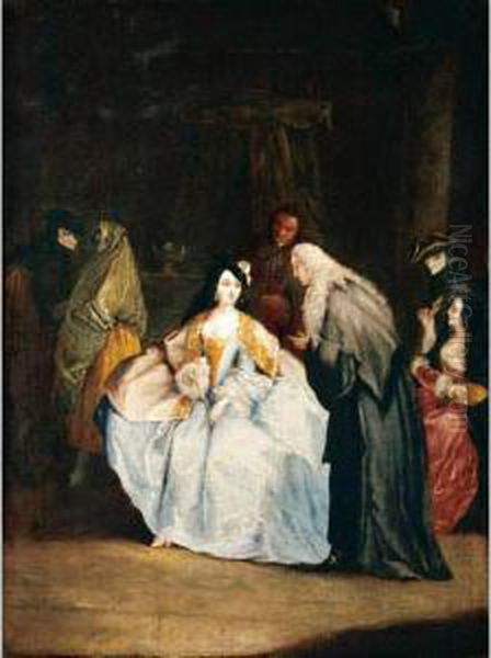A Meeting Between A Procurator
And His Wife In An Interior With Other Masqueraded Figures - view 1