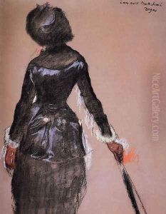 Mary Cassatt at the Louvre by Edgar Degas