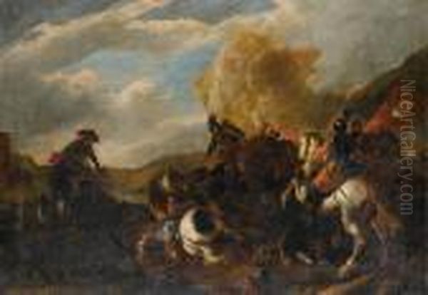 A Cavalry Battle In An Extensivelandscape - view 1