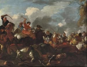 A Cavalry Engagement Between Turcs And Christians A Cavalry Engagement Between Turcs And Christians