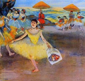 Dancer with bouquet, curtseying, 1877 by Edgar Degas