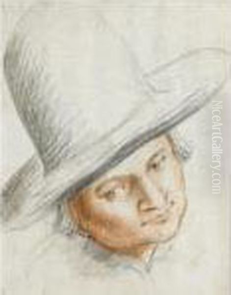 Head Of A Boy In A Tall Hat - view 1