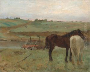 Horses in a Meadow by Edgar Degas