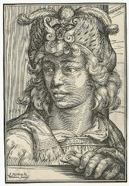 Bust Of A Young Man In A Feathered Cap (bartsch 212) - view 1