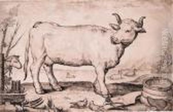 A Cow, A Couple Merrymaking Beyond - view 1