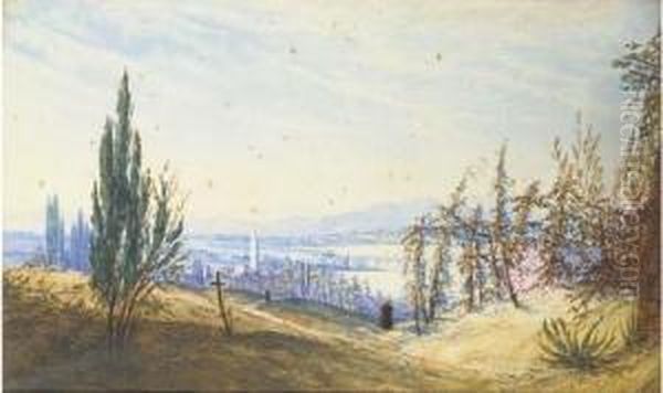 A Distant View Of The Arno, Florence, Morning - view 1