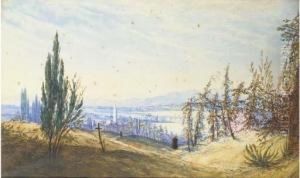 A Distant View Of The Arno, Florence, Morning by John Robert Mather