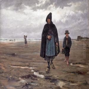 Woman And Boy On Thebeach