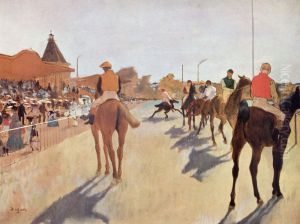 Racehorses in Front of the Grandstand 1866-68
