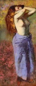 Woman in a Blue Dressing Gown, Torso Exposed