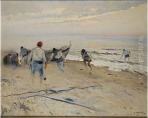 Playa Con Pescadores