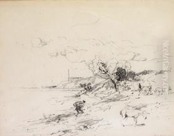 Paisaje Con Burros - view 1