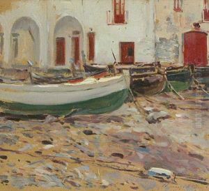 Barcas Varadas En La Arena.