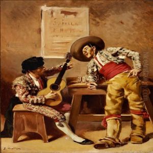 A Bullfighter And A Guitarist In A Tap Room