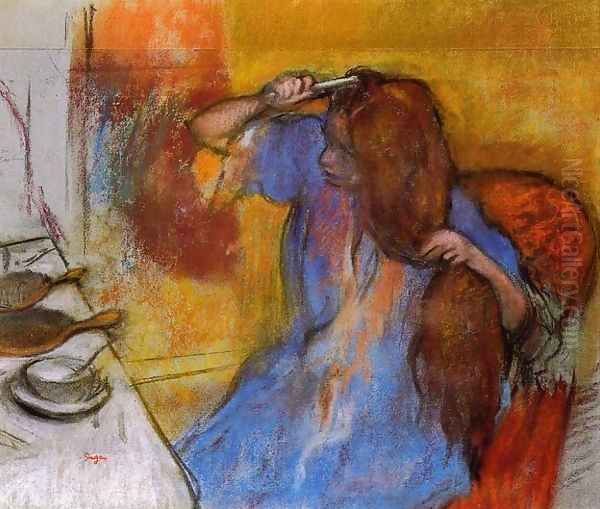 Woman Brushing Her Hair - view 1