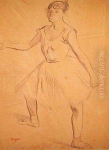 Ballerina Standing at a Bar by Edgar Degas