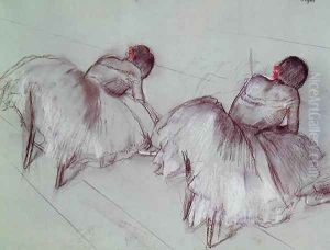 Two Ballet Dancers Resting by Edgar Degas