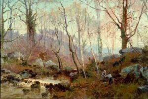 A Wooded Stream With Faggot Gatherers