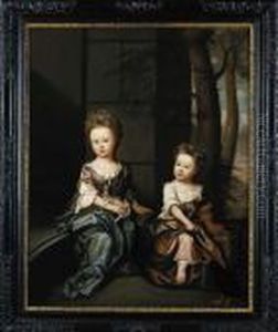 Double Portrait Of Juliana And Charity Hele by James Francis Maubert