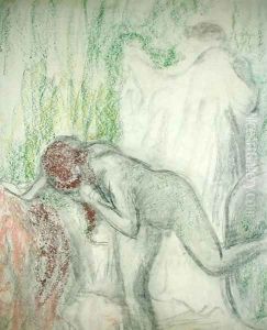 Nude getting out of the Bath by Edgar Degas