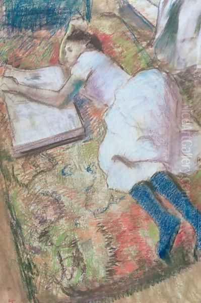 Young Girl Lying Down Looking at an Album, c.1889 - view 1