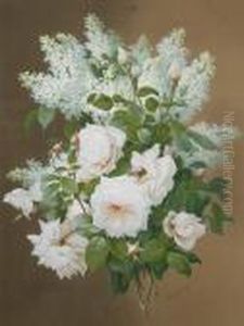 Lilacs And Pink Roses by Raoul Maucherat de Longpre