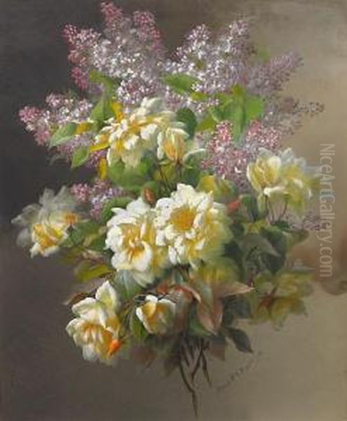 Lilacs And Yellow Roses - view 1