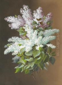 Lavender And White Lilacs by Raoul Maucherat de Longpre