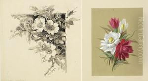 Study Of Roses. Signed Lower Left M. De Longpre - view 1