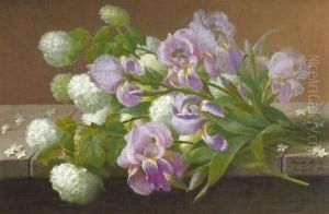 Iris &amp; Hydrangeas by Raoul Maucherat de Longpre