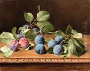 Still Life With Plums by Raoul Maucherat de Longpre