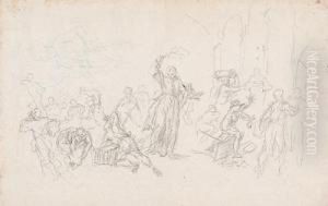 Christus Vertreibt Die Wechsler Aus Dem Tempel by Franz Anton Maulbertsch
