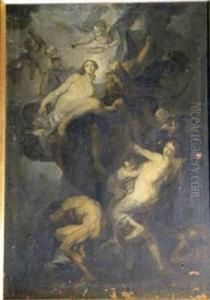 Bozetto Of The Painting Allegory Of The Arts by Franz Anton Maulbertsch