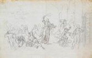 Christ Driving The Moneychangers Out Of Thechurch by Franz Anton Maulbertsch