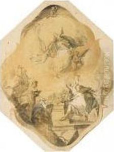 Design For A Ceiling With The Assumption Of The Virgin by Franz Anton Maulbertsch
