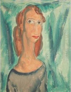 Portrait Of A Woman With Red Hair by Alfred Henry Maurer