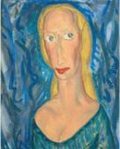Portrait Of A Lady With Blonde Hair by Alfred Henry Maurer