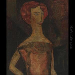 Portrait Of A Lady In Red by Alfred Henry Maurer