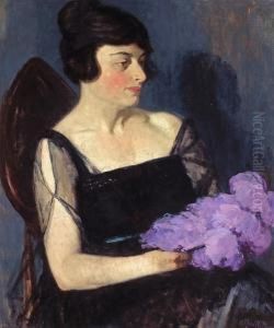A Portrait Of A Woman In Black by Alfred Henry Maurer