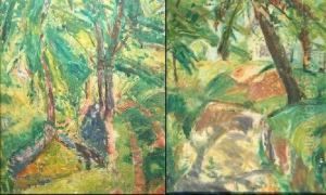 House And Trees And Tropical Forest Interior: A Double-sidedwork by Alfred Henry Maurer