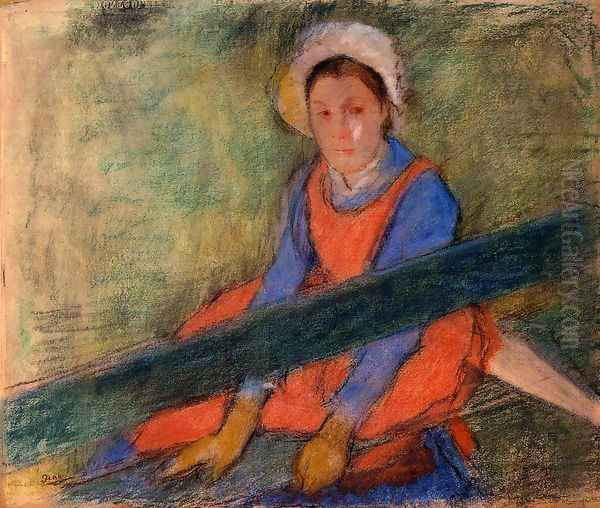 Woman Seated on a Bench - view 1