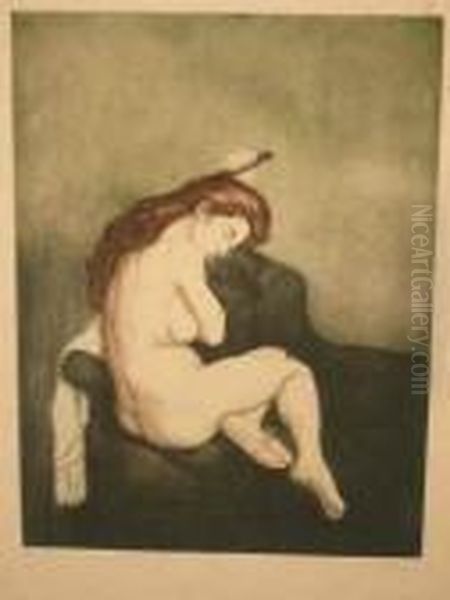 Femme Nue Se Coiffant by Charles Maurin