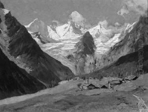 "blick Auf Trafoi Am Ortler". Sign.
 Und Bez. Munchen. Ol Auf Lwd. 60,5 X 80 Cm. Rahmen