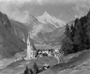 "heiligenblut Am Grosglockner". 
Sign. Und Bez. Rottach-egern. Ol Auf Lwd. 66 X 80 Cm. Rahmen