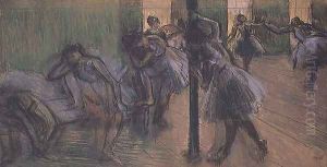 Dancers rehearsing by Edgar Degas