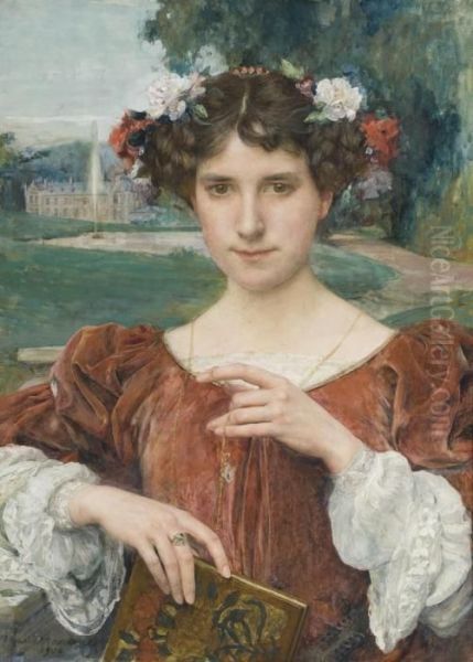 Portrait De Femme A La Couronne De Fleurs - view 1