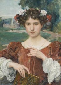 Portrait De Femme A La Couronne De Fleurs