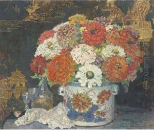 Chrysanthemums In A Chinese Imari Jardiniere